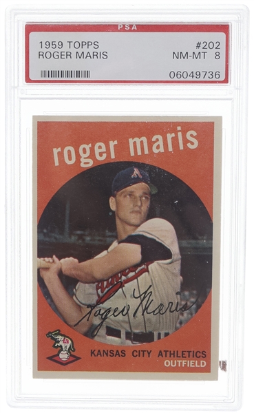 1959 TOPPS ROGER MARIS #202 BASEBALL CARD PSA GRADED