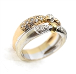 18K TWO-TONE GOLD DIAMOND FASHION BAND 