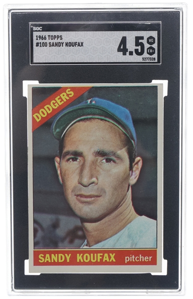 1966 TOPPS SANDY KOUFAX #100 BASEBALL CARD GRADED