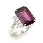 PLATINUM PINK TOURMALINE & DIAMOND FASHION RING 