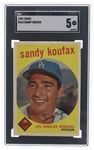 1959 TOPPS SANDY KOUFAX #163 BASEBALL CARD SGC GRADED
