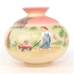 FENTON GLASS HAND PAINTED VASES 