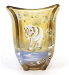 FENTON GLASS HAND PAINTED VASES 