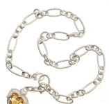 STERLING SILVER JUDITH RIPKA CITRINE HEART NECKLACE 