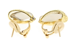 18K YELLOW GOLD & PLATINUM DIAMOND OMEGA BACK EARRINGS