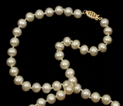 7.75MM PEARL NECKLACE 14K YELLOW GOLD CLASP