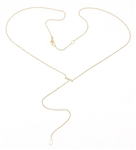18K YELLOW GOLD BRIOLETTE DIAMOND T NECKLACE