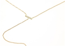 18K YELLOW GOLD BRIOLETTE DIAMOND T NECKLACE