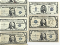 1928 - 1957 US SILVER CERTIFICATES $1 & $5 