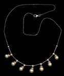 18K WHITE GOLD PEARL & DIAMOND DROP NECKLACE