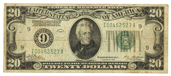 1928 US $20 FEDERAL RESERVE NOTE Fr.2050I