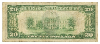 1928 US $20 FEDERAL RESERVE NOTE Fr.2050I