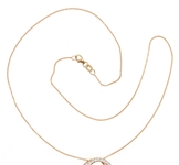 14K ROSE GOLD DIAMOND & PINK SAPPHIRE PENDANT w/ CHAIN