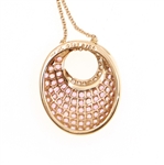 14K ROSE GOLD DIAMOND & PINK SAPPHIRE PENDANT w/ CHAIN
