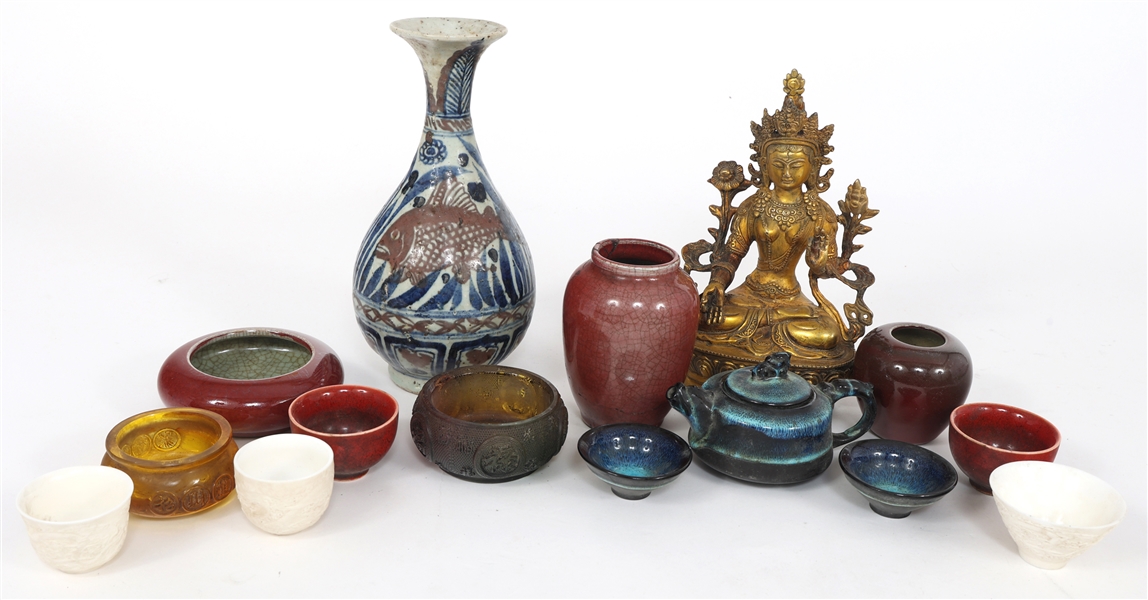 ASIAN DECOR & POTTERY - CERAMIC, METAL, & GLASS
