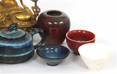 ASIAN DECOR & POTTERY - CERAMIC, METAL, & GLASS