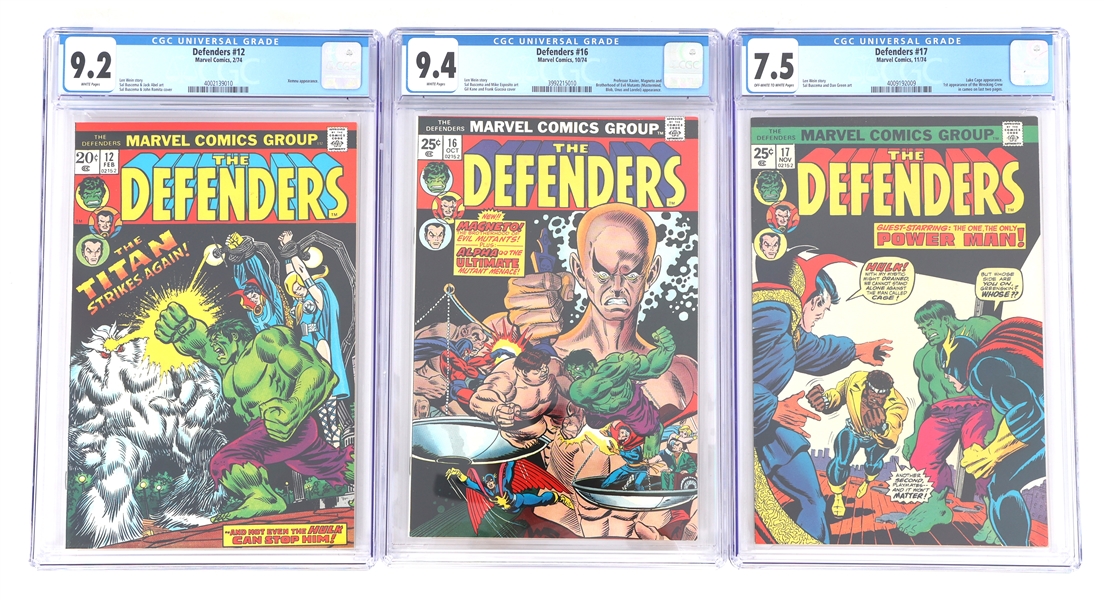 MARVEL DEFENDERS COMIC BOOKS CGC GRADED VF- TO NM