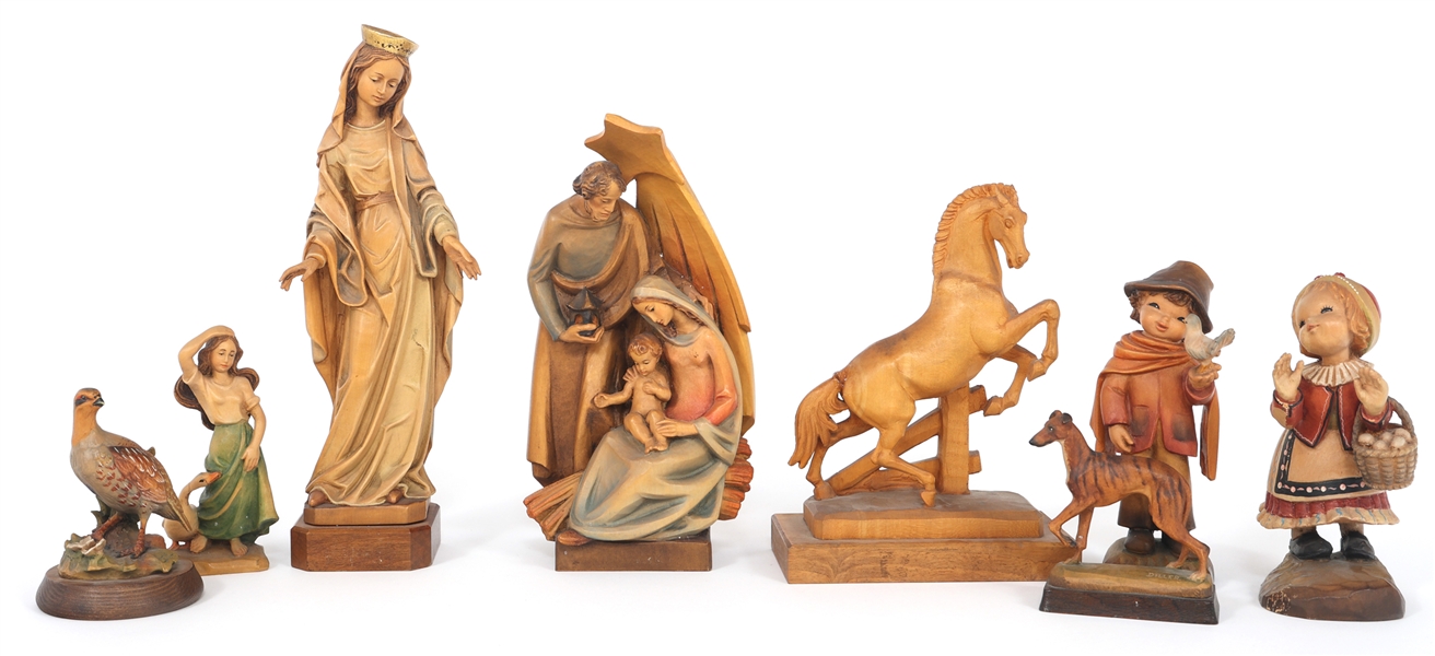 WOOD CARVED FIGURINES 