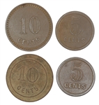 FORT YATES NORTH DAKOTA POST CANTEEN 5 & 10 CENT TOKENS
