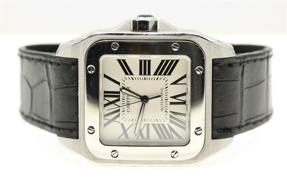 CARTIER STAINLESS STEEL SANTOS 110 XL 2656 WRISTWATCH 