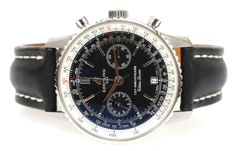 BREITLING STAINLESS STEEL 125TH NAVITIMER WRISTWATCH