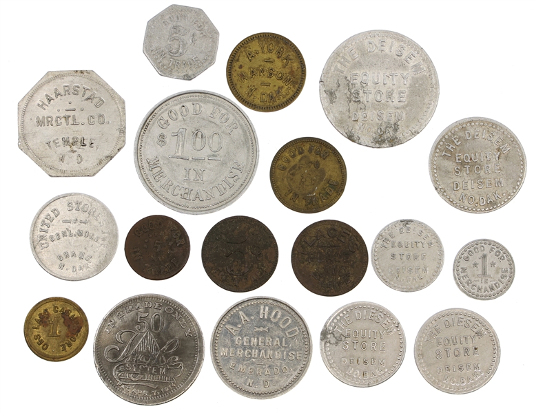EXONUMIA NORTH DAKOTA TRADE TOKENS