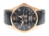 MILUS TIRION TRI-RETROGRADE 18K GOLD CASE WRISTWATCH