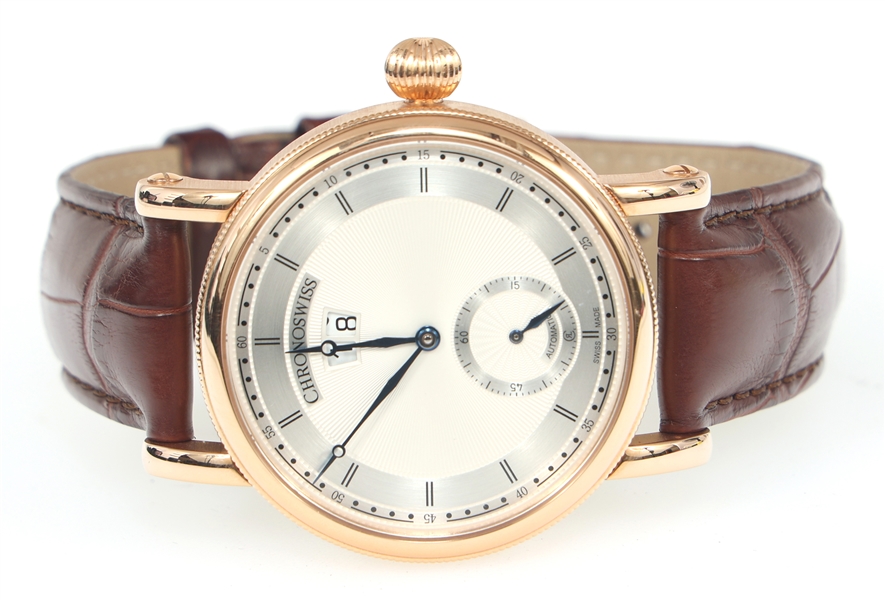 CHRONOSWISS 18K GOLD SIRIUS BIG DATE AUTOMATIC WATCH