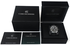 CHRONOSWISS TIMEMASTER GMT STAINLESS STEEL WRISTWATCH