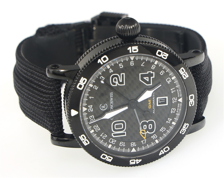 CHRONOSWISS TIMEMASTER GMT STAINLESS STEEL WRISTWATCH