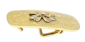 LAZY K WESTERN DRESS BELT BUCKLE WITH 10K GOLD ACCENT