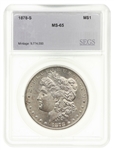 1878-S US SILVER MORGAN DOLLAR COIN SEGS MS65