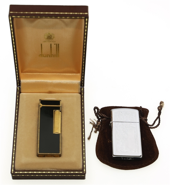 ZIPPO & DUNHILL DECORATIVE METAL CASE LIGHTERS 