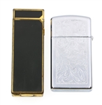 ZIPPO & DUNHILL DECORATIVE METAL CASE LIGHTERS 