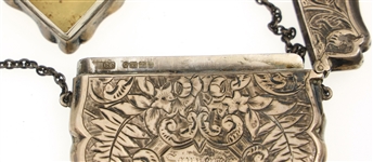 ENGLISH STERLING SILVER CARD CASE & SNUFF BOX PURSE