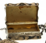 ENGLISH STERLING SILVER CARD CASE & SNUFF BOX PURSE