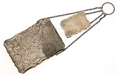 ENGLISH STERLING SILVER CARD CASE & SNUFF BOX PURSE