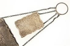 ENGLISH STERLING SILVER CARD CASE & SNUFF BOX PURSE