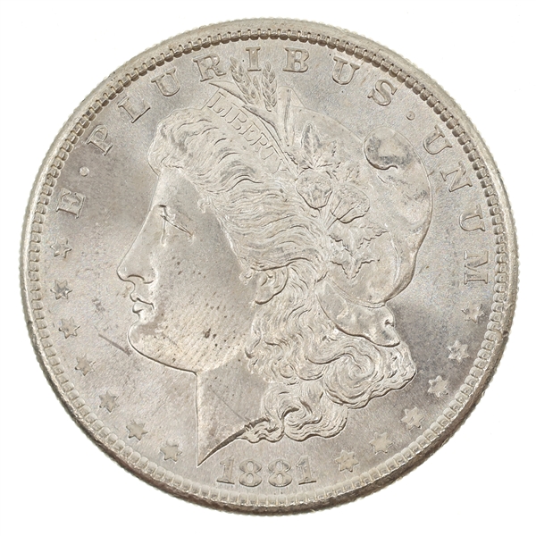 1881-S US SILVER MORGAN DOLLAR UNC COIN