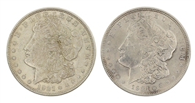 1921P & 1921D US SILVER MORGAN DOLLAR COINS