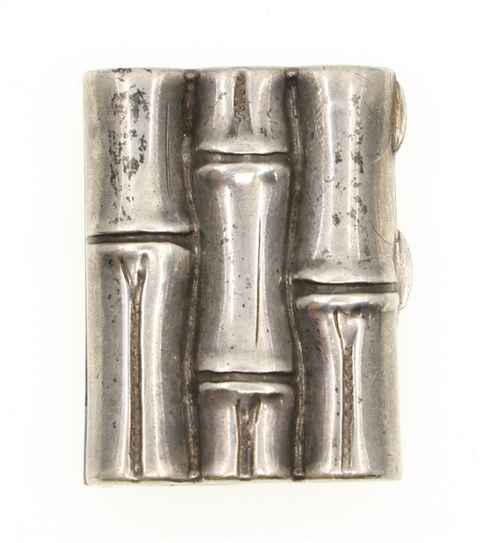 TIFFANY & CO. STERLING SILVER BAMBOO DESIGN PILL BOX