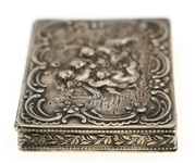 REPOUSSE CHERUB DESIGN .800 SILVER SNUFF BOX