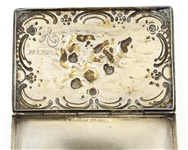 REPOUSSE CHERUB DESIGN .800 SILVER SNUFF BOX