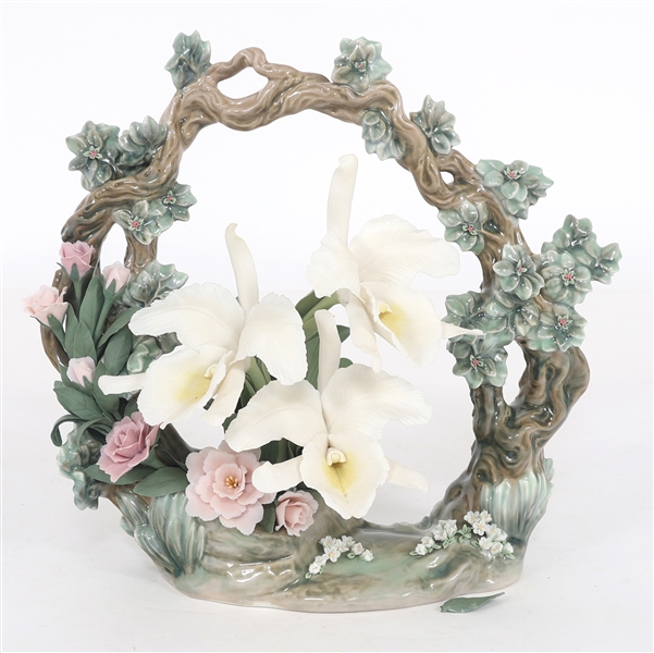 LLADRO PORCELAIN ORCHID ARRANGEMENT 1541 FIGURINE 