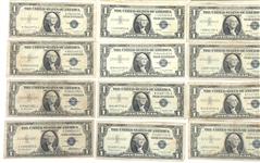 US $1 SILVER CERTIFICATES & $10 FEDERAL RESERVE NOTES