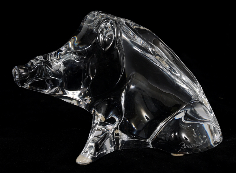BACCARAT CRYSTAL WILD BOAR FIGURINE