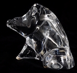 BACCARAT CRYSTAL WILD BOAR FIGURINE
