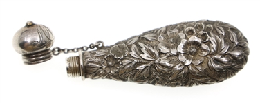STERLING SILVER VINAIGRETTE, PERFUME FLASK, & PURSE