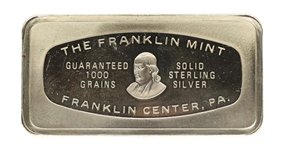 1972 XMAS FRANKLIN MINT 1000 GRAINS STERLING INGOT
