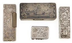 SILVER BOXES, LIGHTER, & LIPSTICK CASE